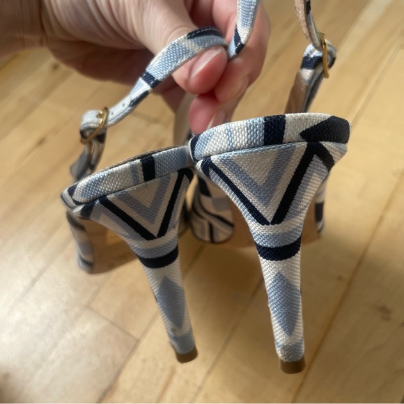 J Crew Fabric Slingback Pumps Size 6‎ Womens Dusty Sky $278 High-Heels - Picture 10 of 12